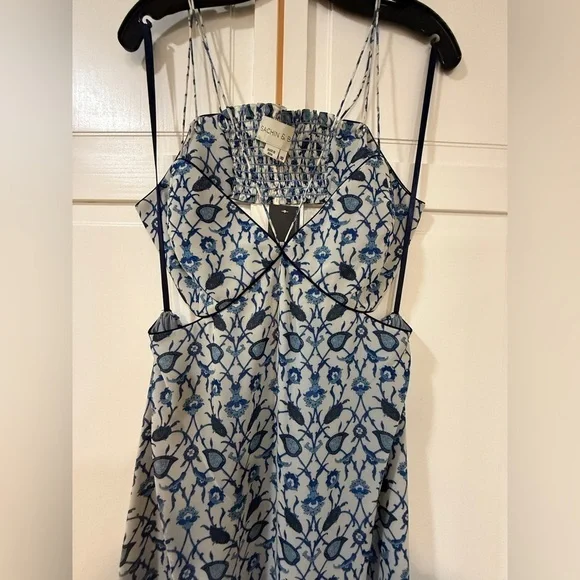 NWT | Sachin + Babi Blue Vine Print Heather Dress Size 6 & 10 - Picture 5 of 9